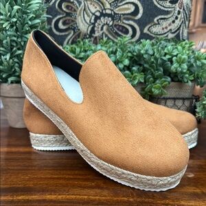 Tan Slip-On Espadrille Flats